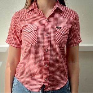 Lee Rare Vintage 60’s Gingham Western Short Sleeved Shirt